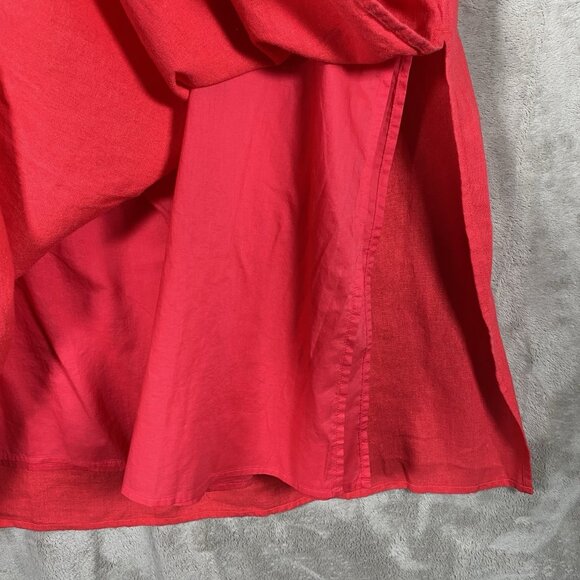 Gap Linen Blend Midi Skirt Women XXL Slipper Red Pull On Side Slit Washable - Picture 8 of 13